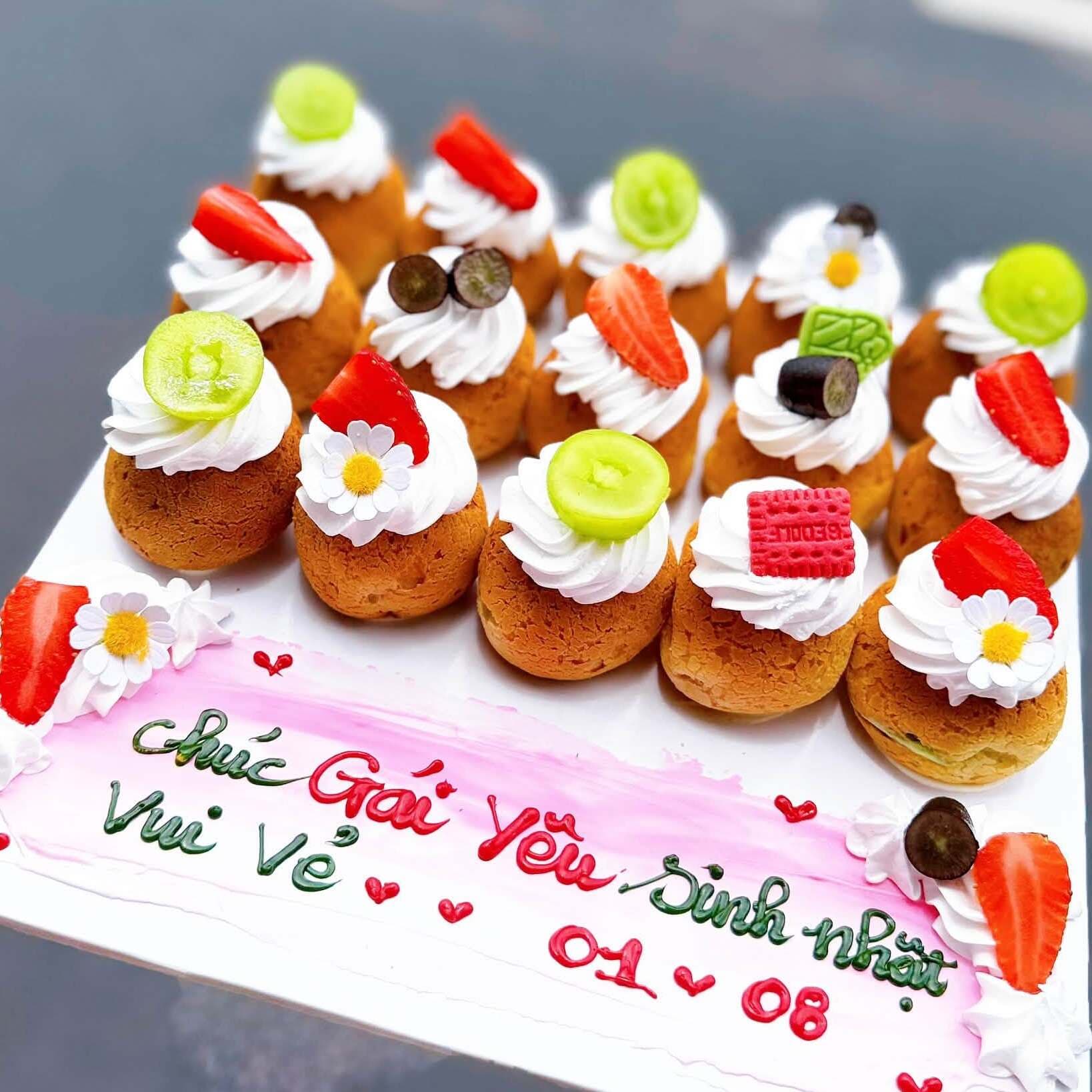 Bánh Sinh Nhật Su Kem set 15 vị Trái Cây — mẫu 2