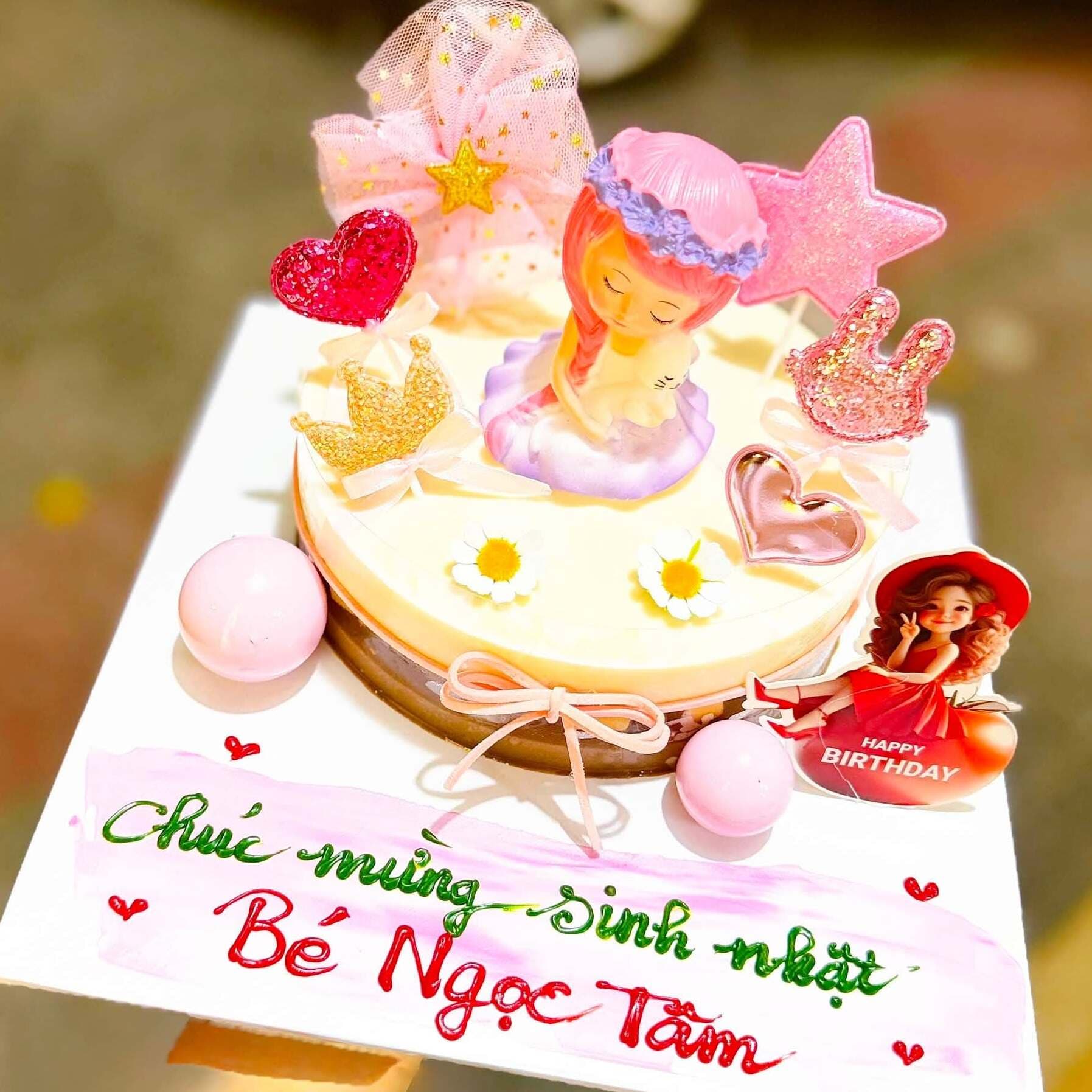 Bánh Sinh Nhật Rau Câu Flan - Bé Gái