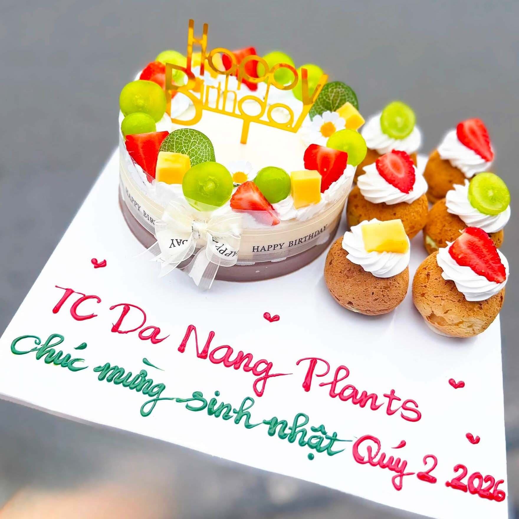 Bánh Sinh Nhật Rau Câu Flan size 16cm và 6 Su Sing